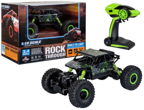 Dálkově ovládané terénní auto rc pilot 4x4 off-road rockové vozidlo 1:18 zelená