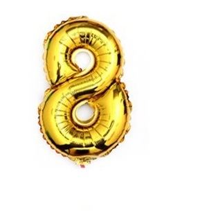 Narozeninový balón pro helium s čísly „8“ 76 cm zlatý
