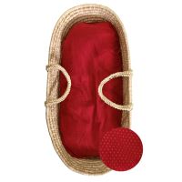 Aesthetic Hnízdo pro miminko péřové-podložka - bavlněný úplet s elastanem-červená s puntíčkem bonding