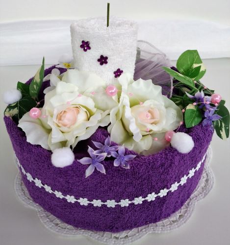 Veratex Veratex Textilní dort svícen fialovo/ bílý *