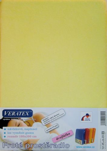 Veratex Froté prostěradlo 160x220 cm (č. 5-sv.žlutá)
