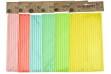 Papírová brčka 24cm - Set 32ks, mix barev - 8719987460067