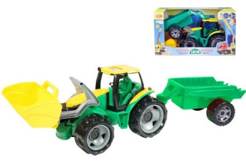 Traktor se lžící 60cm a přívěsem 45cm plast v krabici
