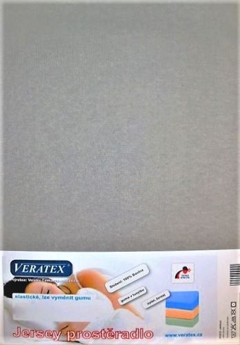 Veratex Jersey prostěradlo 160x200 cm (č. 4-šedá) SKLADEM POSLEDNÍ 1KS