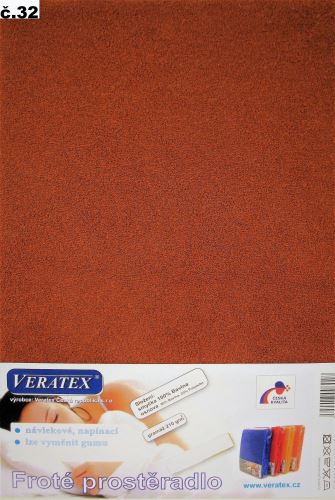 Veratex Froté prostěradlo 100x220 cm (č.32 skořicová)