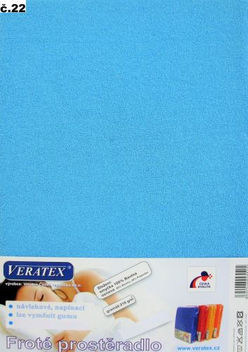 Veratex Froté prostěradlo 180x200/16cm (č.22-stř.modrá) SKLADEM POSLEDNÍ 1KS
